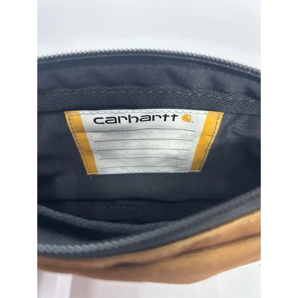 Carhartt Brown Canvas Crossbody Belt Bag Horizontal Waist Magnetic Closure